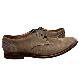Clarks Dress Shoes Men's 12 Broyd Wing‎ Oxford Suede Lace-Up Slip on Brown
